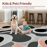 Ultra Soft Area Rug, Non Slip, Stain Resistant, Washable Area Rugs for Living Room, Bedroom, Trendy Textured Organic Form(Black)