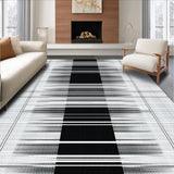 Ultra Soft Area Rug, Non Slip, Stain Resistant, Washable Area Rugs for Living Room, Bedroom, Elegant Black Geometric Symmetry(Black)