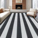 Ultra Soft Area Rug, Non Slip, Stain Resistant, Washable Area Rugs for Living Room, Bedroom, Rustic Tiled Design with Neutral Palette(Black)