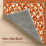 Ultra Soft Area Rug, Non Slip, Stain Resistant, Washable Area Rugs for Living Room, Bedroom, Rustic Colorful Picnic Inspiration(Orange)