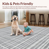 Ultra Soft Area Rug, Non Slip, Stain Resistant, Washable Area Rugs for Living Room, Bedroom, Cute Scallop Rug(Gray)