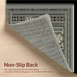 Ultra Soft Area Rug, Non Slip, Stain Resistant, Washable Area Rugs for Living Room, Bedroom, Modern Monochrome Trellis Artwork(Gray)