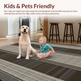 Ultra Soft Area Rug, Non Slip, Stain Resistant, Washable Area Rugs for Living Room, Bedroom, Contemporary Cozy Textured Welcome(Brown)
