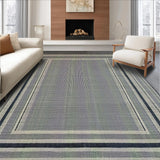 Ultra Soft Area Rug, Non Slip, Stain Resistant, Washable Area Rugs for Living Room, Bedroom, Sophisticated Lattice Dark Palette(Gray)
