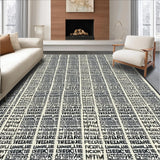 Ultra Soft Area Rug, Non Slip, Stain Resistant, Washable Area Rugs for Living Room, Bedroom, Sleek Abstract Phrase Art(Black)