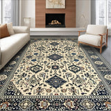 Beige Black Jute Geometric Floral Design(Beige)