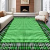 Ultra Soft Area Rug, Non Slip, Stain Resistant, Washable Area Rugs for Living Room, Bedroom, Sleek Minimalist Green Geometry(Green)
