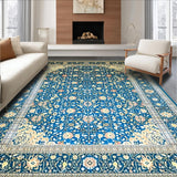 Ultra Soft Area Rug, Non Slip, Stain Resistant, Washable Area Rugs for Living Room, Bedroom, Elegant Blue & Beige Oriental Area Traditional Home Decor(Blue)