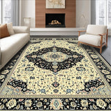 Luxe Medallion Runner With Ornamental Arabesque Design(Beige)