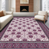 Ultra Soft Area Rug, Non Slip, Stain Resistant, Washable Area Rugs for Living Room, Bedroom, Contemporary Ogee Pattern Fusion(Purple)