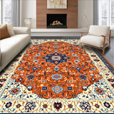 Ultra Soft Area Rug, Non Slip, Stain Resistant, Washable Area Rugs for Living Room, Bedroom, Whimsical Orange and Blue Palette(Orange)