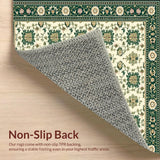 Ultra Soft Area Rug, Non Slip, Stain Resistant, Washable Area Rugs for Living Room, Bedroom, Non Slip Floral Runner for Kitchen and Hallway(Beige)