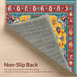 Ultra Soft Area Rug, Non Slip, Stain Resistant, Washable Area Rugs for Living Room, Bedroom, Antique Inspired Bedroom Plush Meditation Carpet(Gold)
