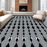 Ultra Soft Area Rug, Non Slip, Stain Resistant, Washable Area Rugs for Living Room, Bedroom, Striking Colorful Geometric Artwork(Black)