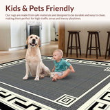 Ultra Soft Area Rug, Non Slip, Stain Resistant, Washable Area Rugs for Living Room, Bedroom, Sophisticated Black White Trellis Design(Black)