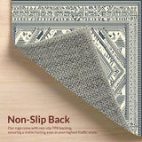 Geometric Dark Gray & Cream Modern Boho Design Diamond Motif(Gray)
