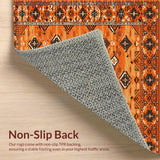 Ultra Soft Area Rug, Non Slip, Stain Resistant, Washable Area Rugs for Living Room, Bedroom, Striking Diamond Patterned Style(Orange)