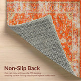 Ultra Soft Area Rug, Non Slip, Stain Resistant, Washable Area Rugs for Living Room, Bedroom, Elegant Soft Tiled Pattern Aesthetic(Orange)