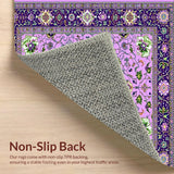 Ultra Soft Area Rug, Non Slip, Stain Resistant, Washable Area Rugs for Living Room, Bedroom, Whimsical Lush Botanical Patterns(Purple)