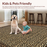 Ultra Soft Area Rug, Non Slip, Stain Resistant, Washable Area Rugs for Living Room, Bedroom, Chic Cheetah Print Decorative Piece(Beige)