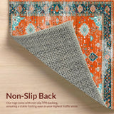 Ultra Soft Area Rug, Non Slip, Stain Resistant, Washable Area Rugs for Living Room, Bedroom, Whimsical Geometric Orange Design(Orange)