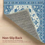 Ultra Soft Area Rug, Non Slip, Stain Resistant, Washable Area Rugs for Living Room, Bedroom, Elegant Transitional Abstract Pattern(Blue)