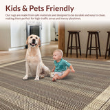 Ultra Soft Area Rug, Non Slip, Stain Resistant, Washable Area Rugs for Living Room, Bedroom, Sophisticated Warm Toned Arrangement(Beige)