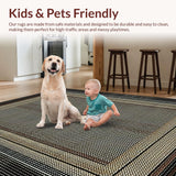 Ultra Soft Area Rug, Non Slip, Stain Resistant, Washable Area Rugs for Living Room, Bedroom, Contemporary Bold Cowhide Motif(Beige)