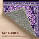 Ultra Soft Area Rug, Non Slip, Stain Resistant, Washable Area Rugs for Living Room, Bedroom, Vintage Blue and Purple Nursery Carpet(Purple)