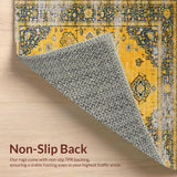 Ultra Soft Area Rug, Non Slip, Stain Resistant, Washable Area Rugs for Living Room, Bedroom, Timeless Classic Lattice Design(Yellow)