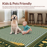 Ultra Soft Area Rug, Non Slip, Stain Resistant, Washable Area Rugs for Living Room, Bedroom, Elegant Geometric Spotted Area for Stylish Spaces(Green)