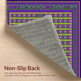 Ultra Soft Area Rug, Non Slip, Stain Resistant, Washable Area Rugs for Living Room, Bedroom, Cheerful Ogee Decorative Elements(Purple)