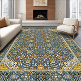 Ultra Soft Area Rug, Non Slip, Stain Resistant, Washable Area Rugs for Living Room, Bedroom, Elegant Floral Grey Aesthetic(Gray)