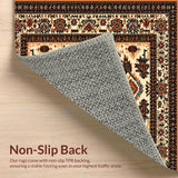 Ultra Soft Area Rug, Non Slip, Stain Resistant, Washable Area Rugs for Living Room, Bedroom, Rustic Vintage Cowboy Medallion(Beige)