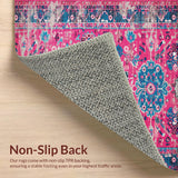 Ultra Soft Area Rug, Non Slip, Stain Resistant, Washable Area Rugs for Living Room, Bedroom, Modern Floral Stain Resistant Bedroom Area Rug(Pink)