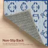 Ultra Soft Area Rug, Non Slip, Stain Resistant, Washable Area Rugs for Living Room, Bedroom, Rustic Blue Coastal Charm(Blue)