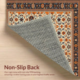 Ultra Soft Area Rug, Non Slip, Stain Resistant, Washable Area Rugs for Living Room, Bedroom, Natural Fiber Boho Spiced Border(Orange)