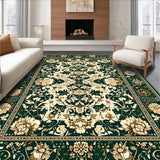 Ultra Soft Area Rug, Non Slip, Stain Resistant, Washable Area Rugs for Living Room, Bedroom, Floral Boho with Smoke & Beige Flair(Dark Green)