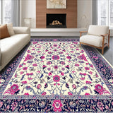 Ultra Soft Area Rug, Non Slip, Stain Resistant, Washable Area Rugs for Living Room, Bedroom, Whimsical Vintage Garden Imagery(Ivory)