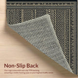 Ultra Soft Area Rug, Non Slip, Stain Resistant, Washable Area Rugs for Living Room, Bedroom, Modern Neutral Tiled Arrangement(Black)