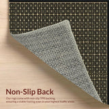 Ultra Soft Area Rug, Non Slip, Stain Resistant, Washable Area Rugs for Living Room, Bedroom, Sophisticated Tiled Gold Shapes(Gold)