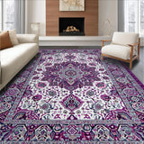 Ultra Soft Area Rug, Non Slip, Stain Resistant, Washable Area Rugs for Living Room, Bedroom, Sophisticated Pastel Floral Touch(Purple)