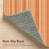 Ultra Soft Area Rug, Non Slip, Stain Resistant, Washable Area Rugs for Living Room, Bedroom, Warm Fall-Inspired Pattern Design(Orange)