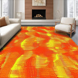 Ultra Soft Area Rug, Non Slip, Stain Resistant, Washable Area Rugs for Living Room, Bedroom, Dynamic Curvilinear Motif(Orange)