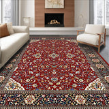 Ultra Soft Area Rug, Non Slip, Stain Resistant, Washable Area Rugs for Living Room, Bedroom, Cozy Distressed Linear Patterns(Red)