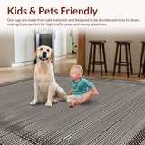 Ultra Soft Area Rug, Non Slip, Stain Resistant, Washable Area Rugs for Living Room, Bedroom, Contemporary Hunter Stripe Aesthetic(Gray)