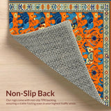 Ultra Soft Area Rug, Non Slip, Stain Resistant, Washable Area Rugs for Living Room, Bedroom, Artistic Elephant Embrace Motif(Orange)