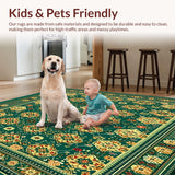 Ultra Soft Area Rug, Non Slip, Stain Resistant, Washable Area Rugs for Living Room, Bedroom, Boho Area(Green)