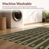 Ultra Soft Area Rug, Non Slip, Stain Resistant, Washable Area Rugs for Living Room, Bedroom, Artistic Ogee Design with Luxe Touch(Gold)