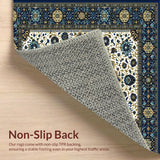 Ultra Soft Area Rug, Non Slip, Stain Resistant, Washable Area Rugs for Living Room, Bedroom, Recycled Oeko TEX Beige(Blue)